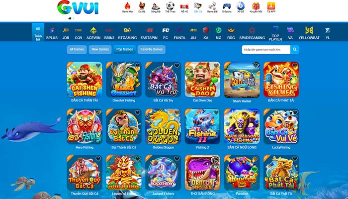 Bắn Cá GVUI có gần 200 trò chơi với đa dạng chủ đề Bắn Cá GVUI có gần 200 trò chơi với đa dạng chủ đề
